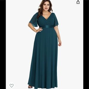 Ever-Pretty Women's Plus Size Double V-Neck Evening Party Maxi Dress